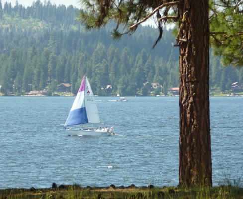 Sailboat on Lake Payette Ponderosa State Park ID