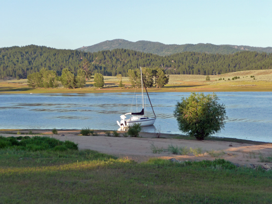 Sailboat moored at Sugarloaf inlet