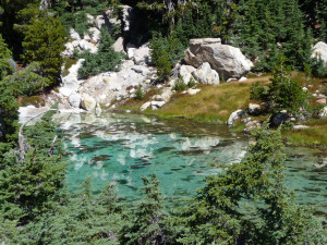 Clear pool at Bumpus Hell Lassen Volcanic National Park