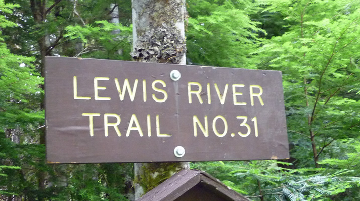 Lewis River Trail sign