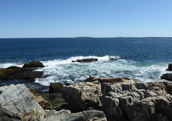 Surf on rocks Otter Point Acadia