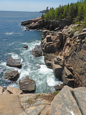 Down cliffs at Acadia