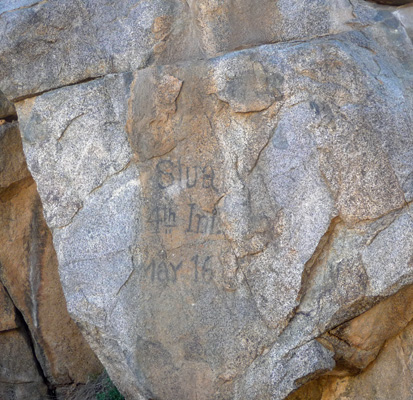 Old graffiti at Rock House Springs Mojave NP