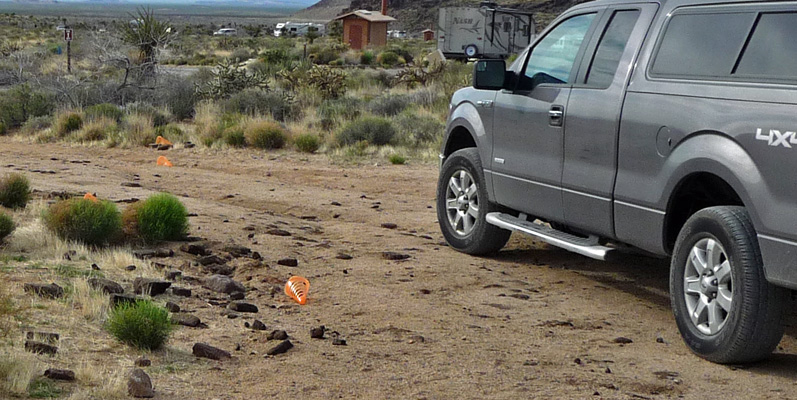 Wind blown cones at Hole In The Wall Campground