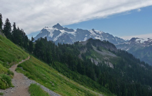 Mt. Shuksan from Ptarmigan and Chain Lakes Trail Mt. Baker WA