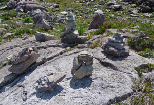 Rock piles on Artist's Ridge trail end