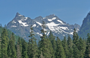 Closeup of mountain view from trail to Monte Cristo WA