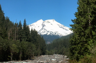 Mt. Baker from bridge