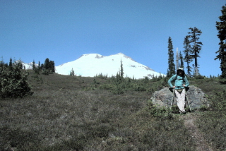 Walter in Morowitz Meadow with Mt Baker