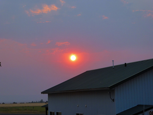 Smoky red sun