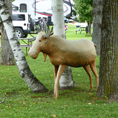 Moose carving Moose River Campground VT