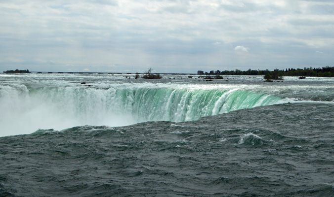 Green water top of Horseshoe Falls