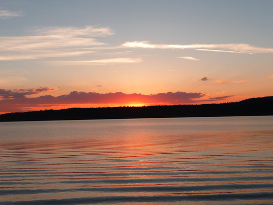 Sunset after thunderstorm Paulina Lake Or