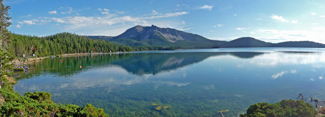 Paulina Lake panorama from north end of Little Crater Campground