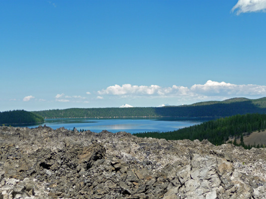 Paulina Lake from top of Big Obsidian Flow