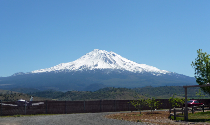 Mt Shasta from Lake Shastina Rest Stop I-5