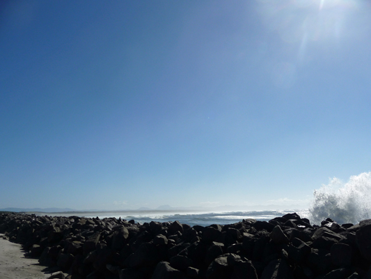 Wave over top of South Jetty Fort Stevens SP