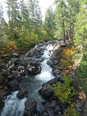 Prospect Falls from bridge on Mill Creek Road OR