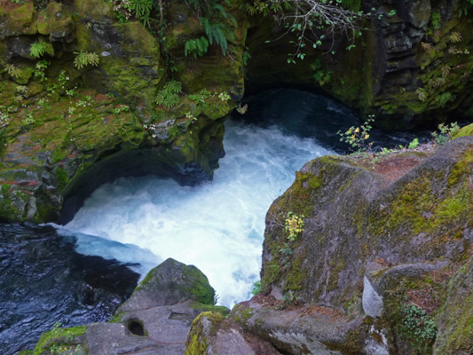 Pot holes in North Umpqua River at Toketee Falls OR