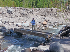 Walter crossing Sandy River