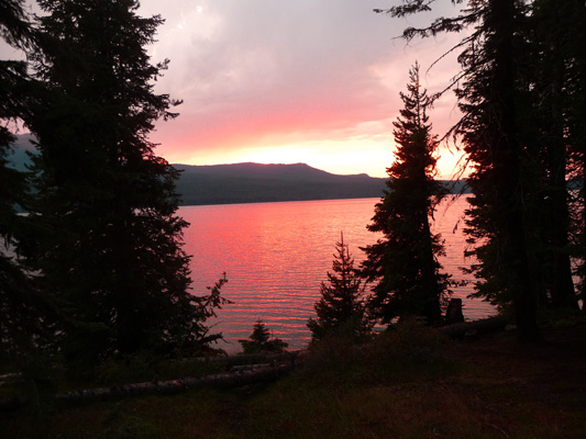 Sunset at Rock Creek Campground Crane Prairie Reservoir