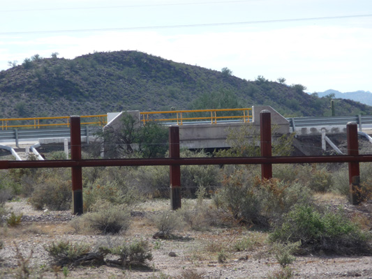 Vehicle barrier at US Mexico border Organ Pipe NM