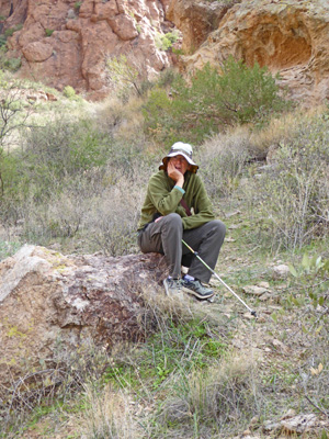 Walter Cooke trying to hatch a rock