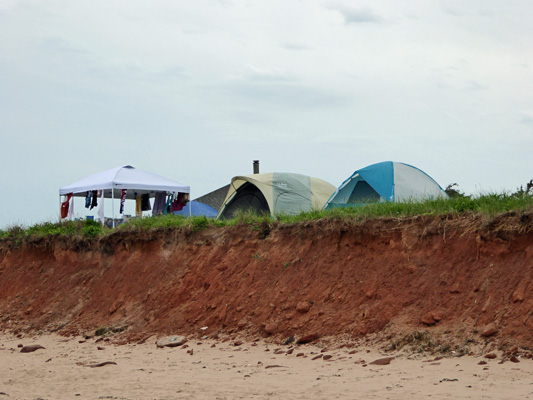 Beachside tenting Cavendish Campground PEI