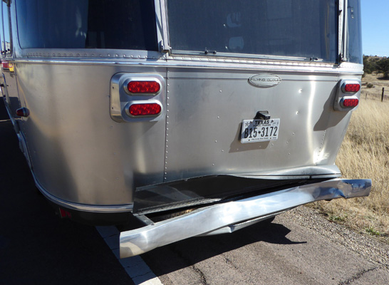 Genevieve Airstream smashed bumper