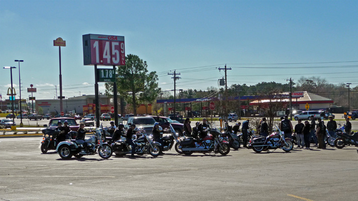 Motorcycles at Walmart Livingston TX