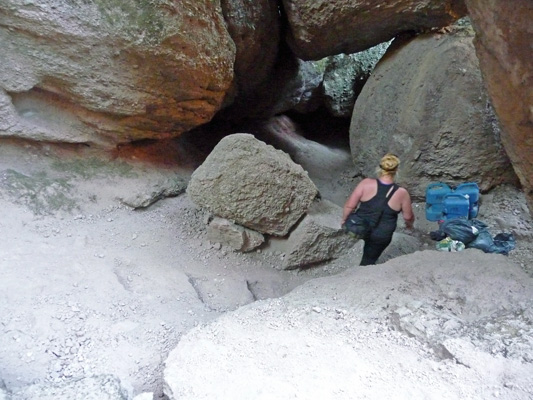 Worn stairs Bear Gulch Talus Cave Pinnacles NP