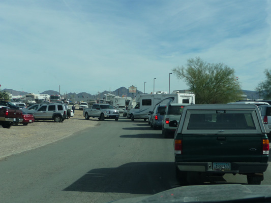 Traffic jam Quartzsite AZ