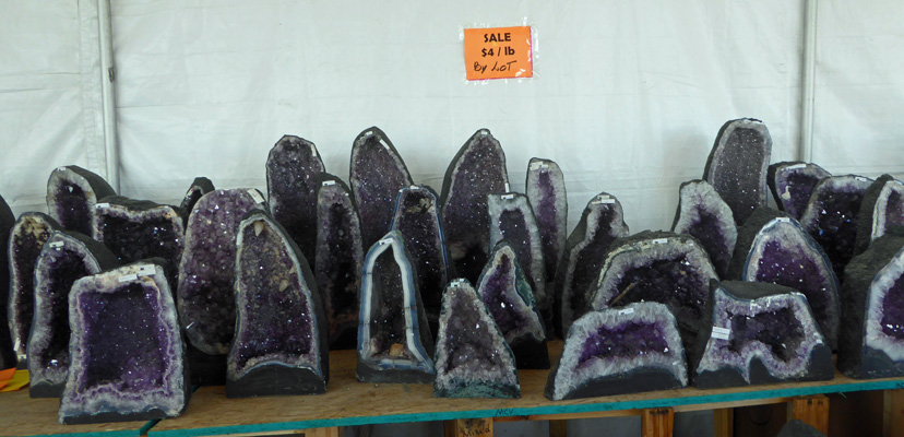 Amethyst geodes Tucson Gem Show