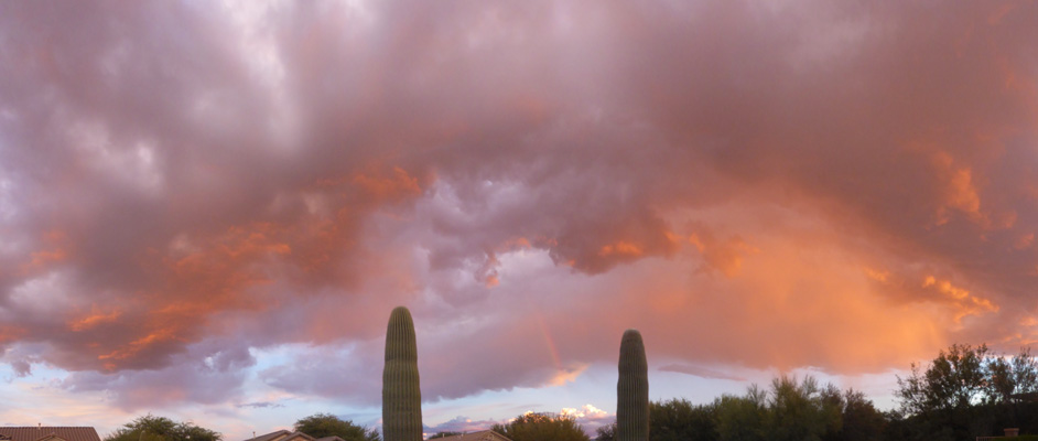 Sunset and rainbow