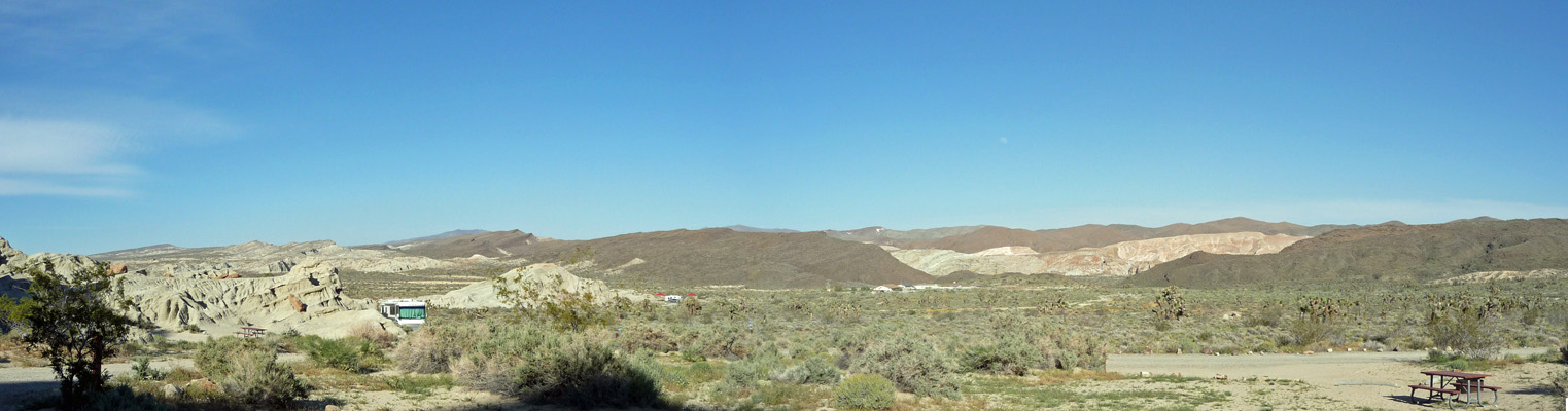 Campsite view across Red Rock State Park CA