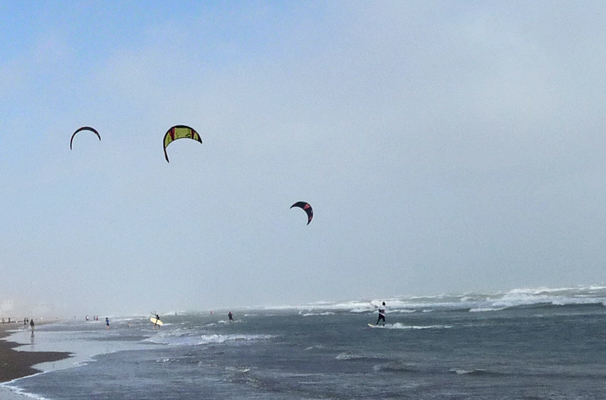 Kite surfers S Padre Island