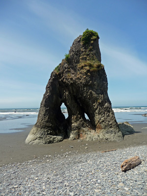 Sea stack with window Ruby Beach