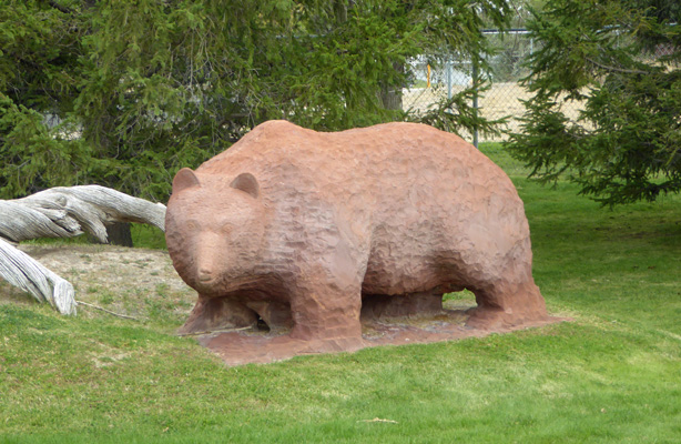 stone bear sculpture