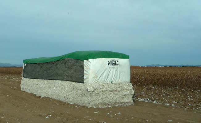 Cotton bales California north of Cibola NWR