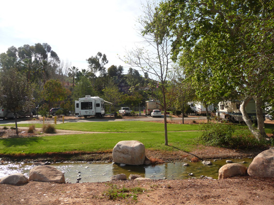 Campsite view Santee Lakes Regional Park