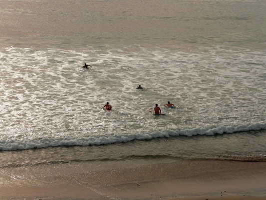 Surfers at South Carlsbad State Beach