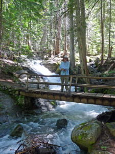 Walter Cooke on bridge on Silver Falls Trail WA