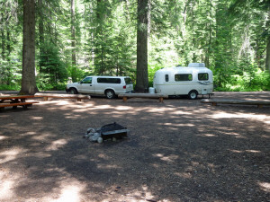 Rosita the Casita at our Silver Falls Campsite WA