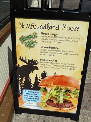 Restaurant sandwichboard St John's NL