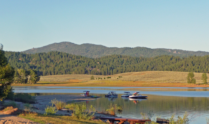 Boats moored in inlet at Sugarloaf Campground ID