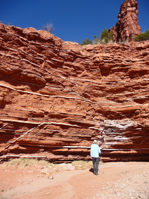 Gypsum layers in red rock Caprock Canyons