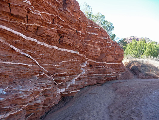Gypsum layers in red rock Caprock Canyons