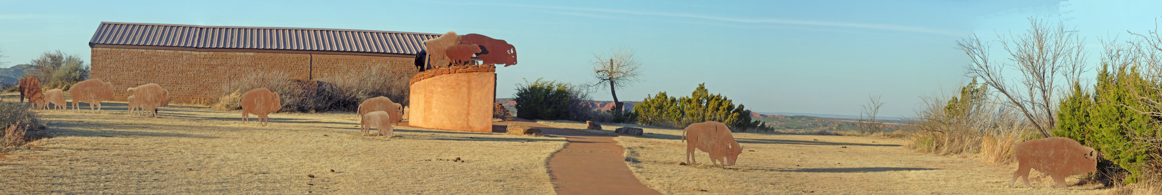 Bison sculpture Caprock Canyons SP