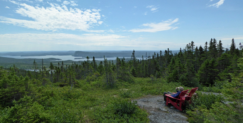 Blue Hill Red Chair view