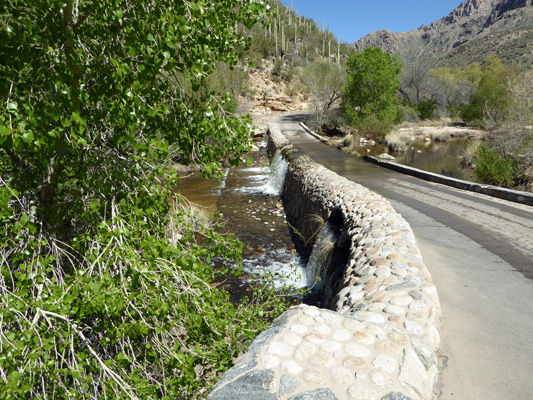 Sabino Canyon water over bridge